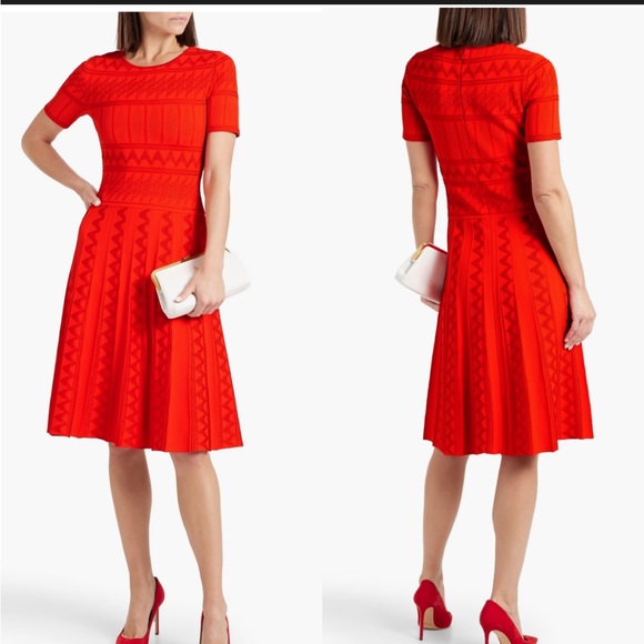Carolina Herrera Pointelle Knit Dress - Picture 1 of 12